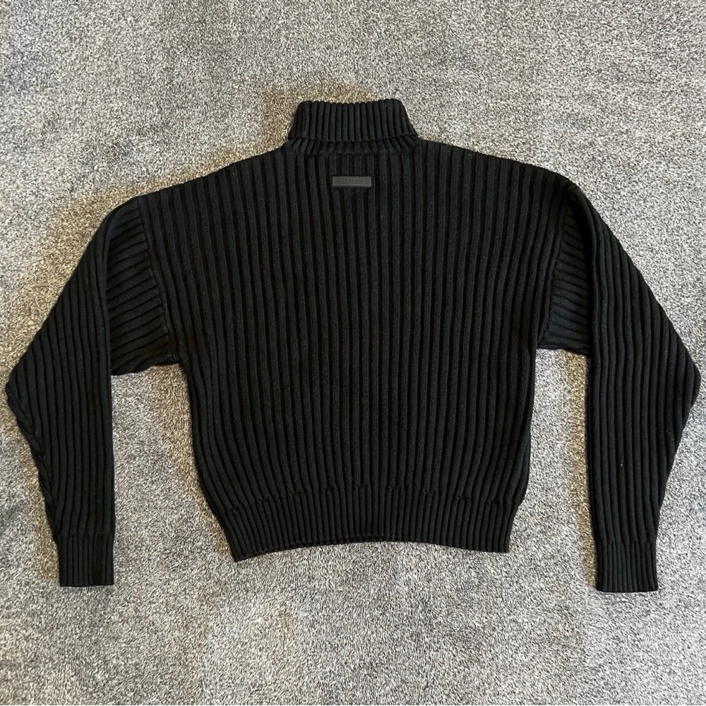 Fear of God Essentials Women's Jet Black Turtleneck Sweater Size Medium